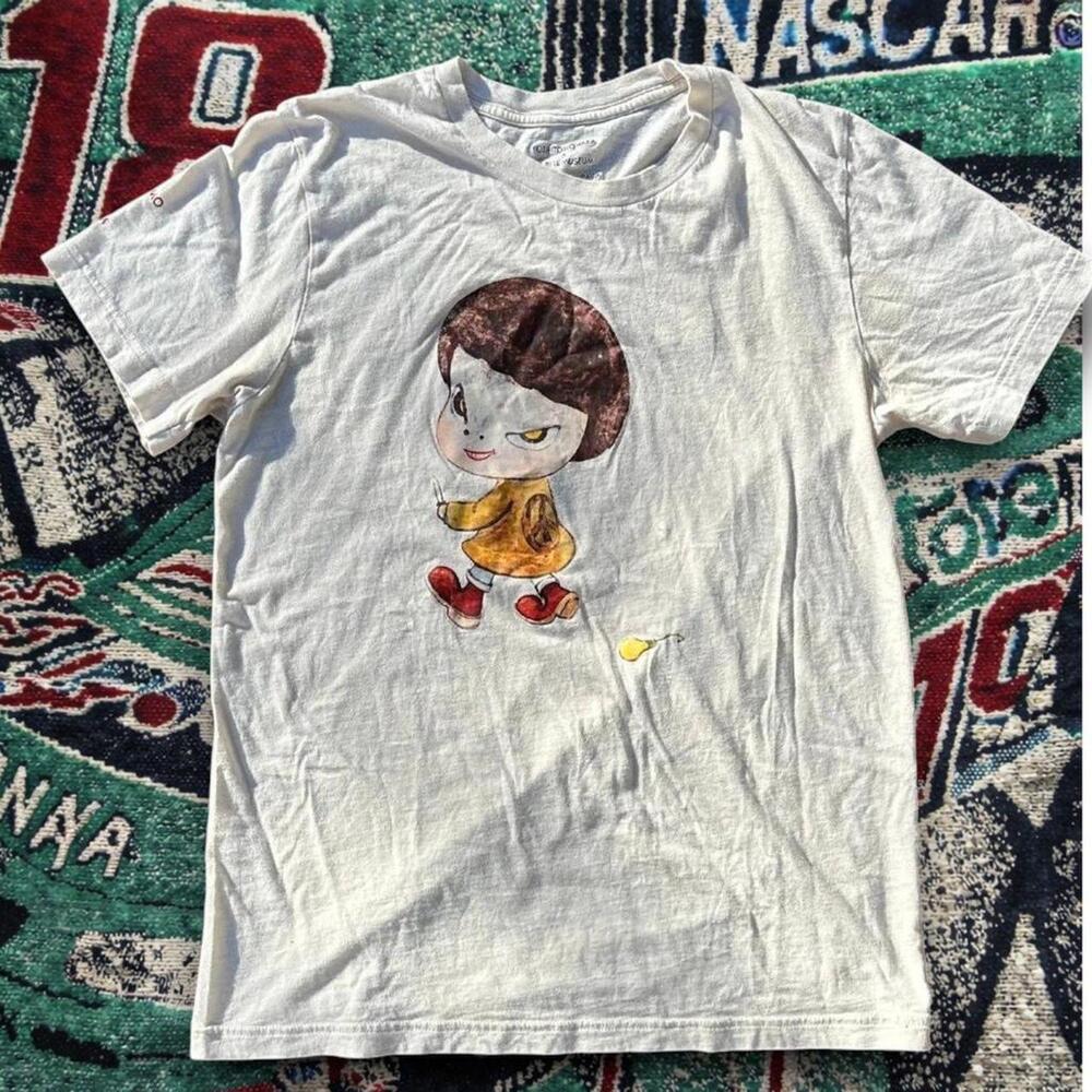 Cute Hand-Drawn Girl Graphic Tee Indie Art Aesthetic T-Shirt.